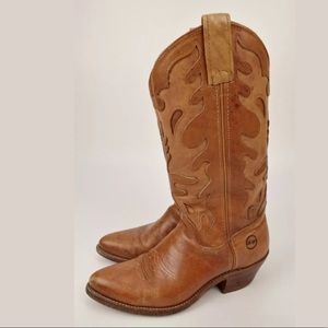 Double H Tan Heeled Cowboy Boots